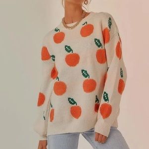 Orange Print Clementine Sweater